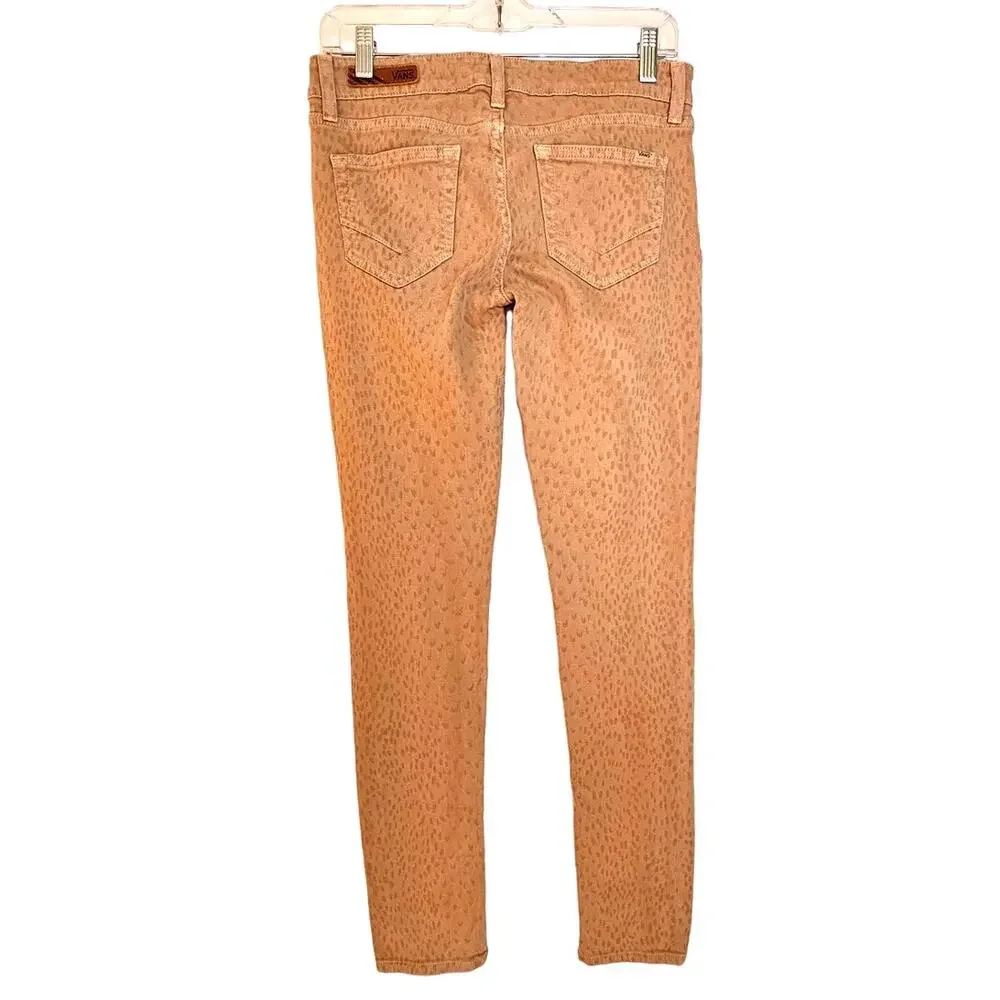 Vans Tan Leopard Spotted Animal Print Skinny Leg Jeans
